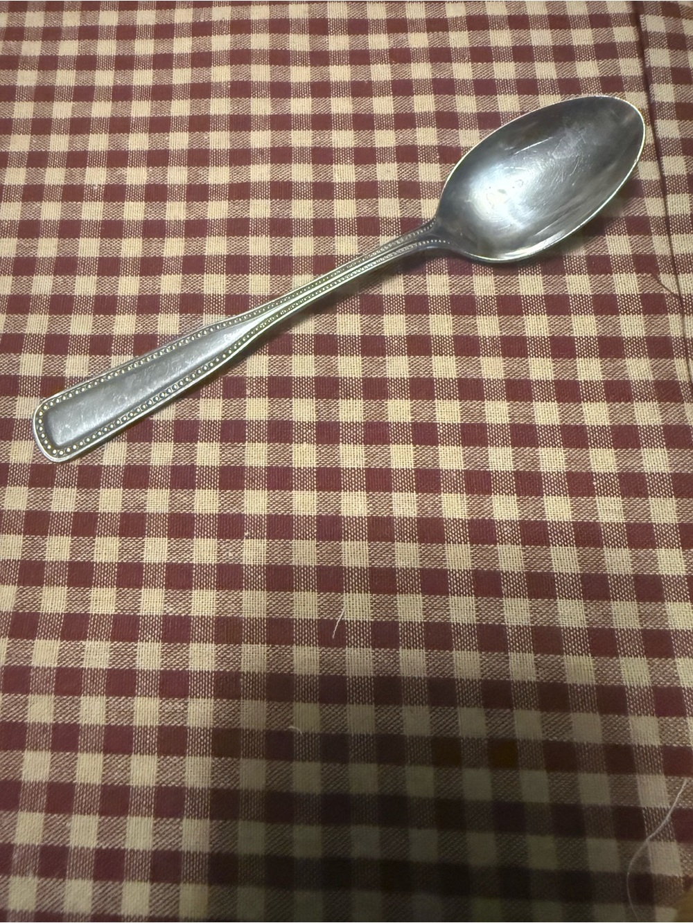 Beaded Edge Silver-Tone Dinner Spoon - Classic Flatware